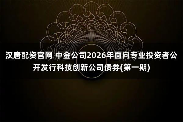 汉唐配资官网 中金公司2026年面向专业投资者公开发行科技创新公司债券(第一期)